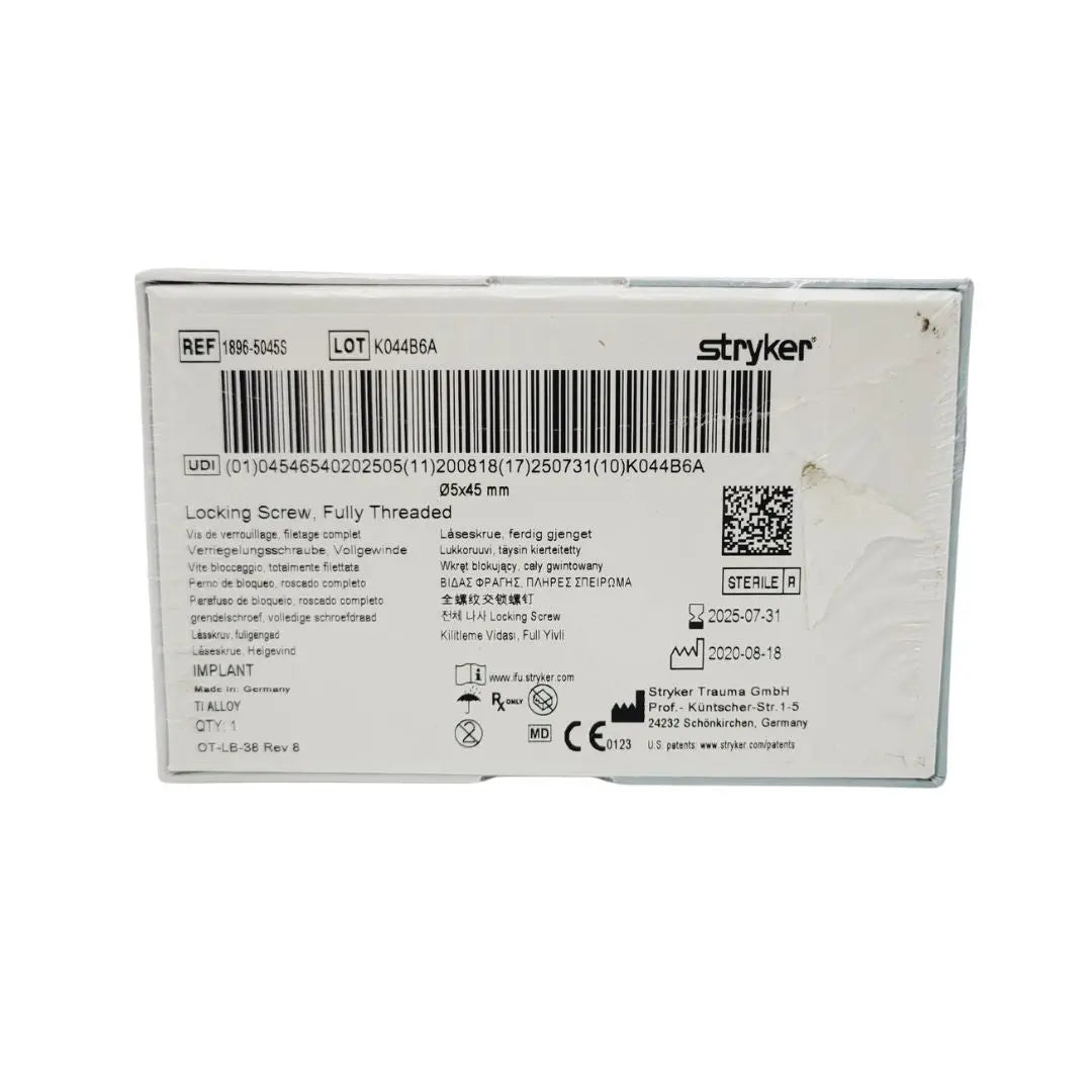 Stryker Trauma 1896-5045S Locking Screw Fully Threaded 05 x 45mm Stryker Trauma