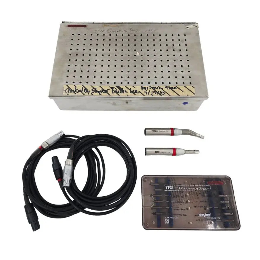 Stryker TPS Quantum Drill Set w/ Carbide Bur Set & Instrument Case Synthes Stryker