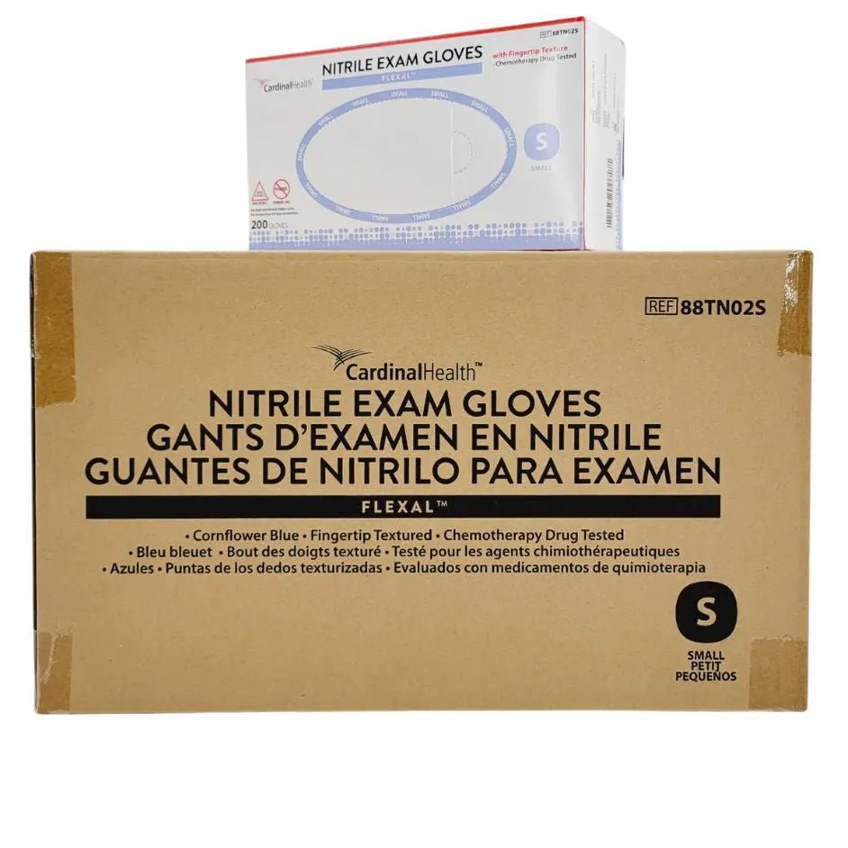 Cardinal Health Flexal Nitrile Exam Gloves 88TN02S Powder Free Small CS 2000 Cardinal Health