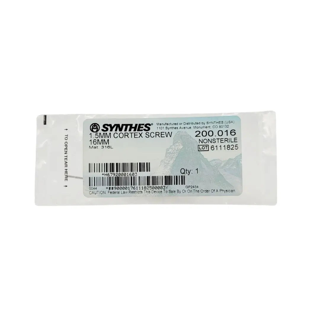 Synthes 200.016 1.5mm Cortex Screw 16mm Synthes