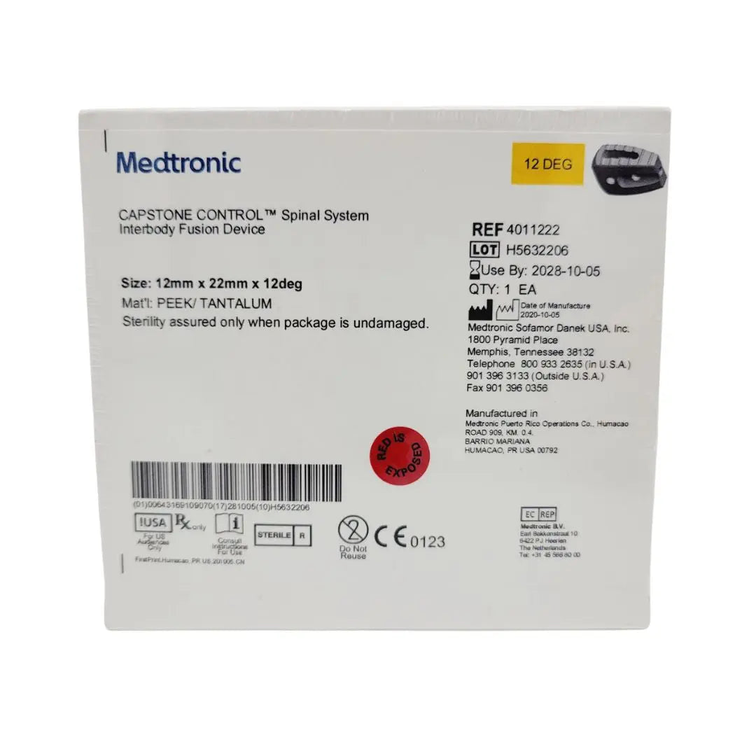 Medtronic 4011222 Capstone Control Spinal System Interbody Fusion Device Medtronic