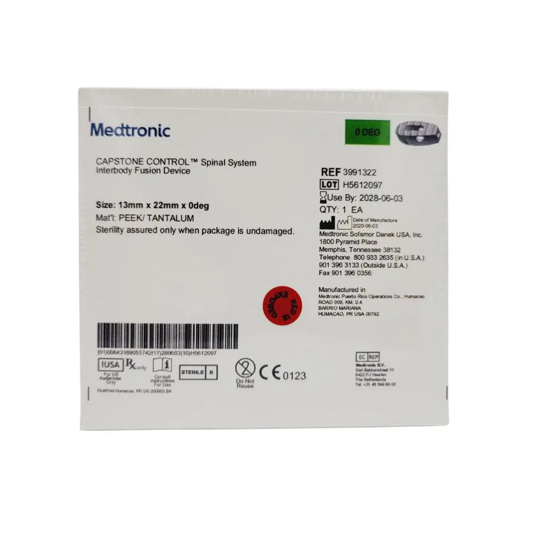 Medtronic 3991322 0 Deg 13mm x 22mm Capstone Control Interbody Fusion Device Medtronic