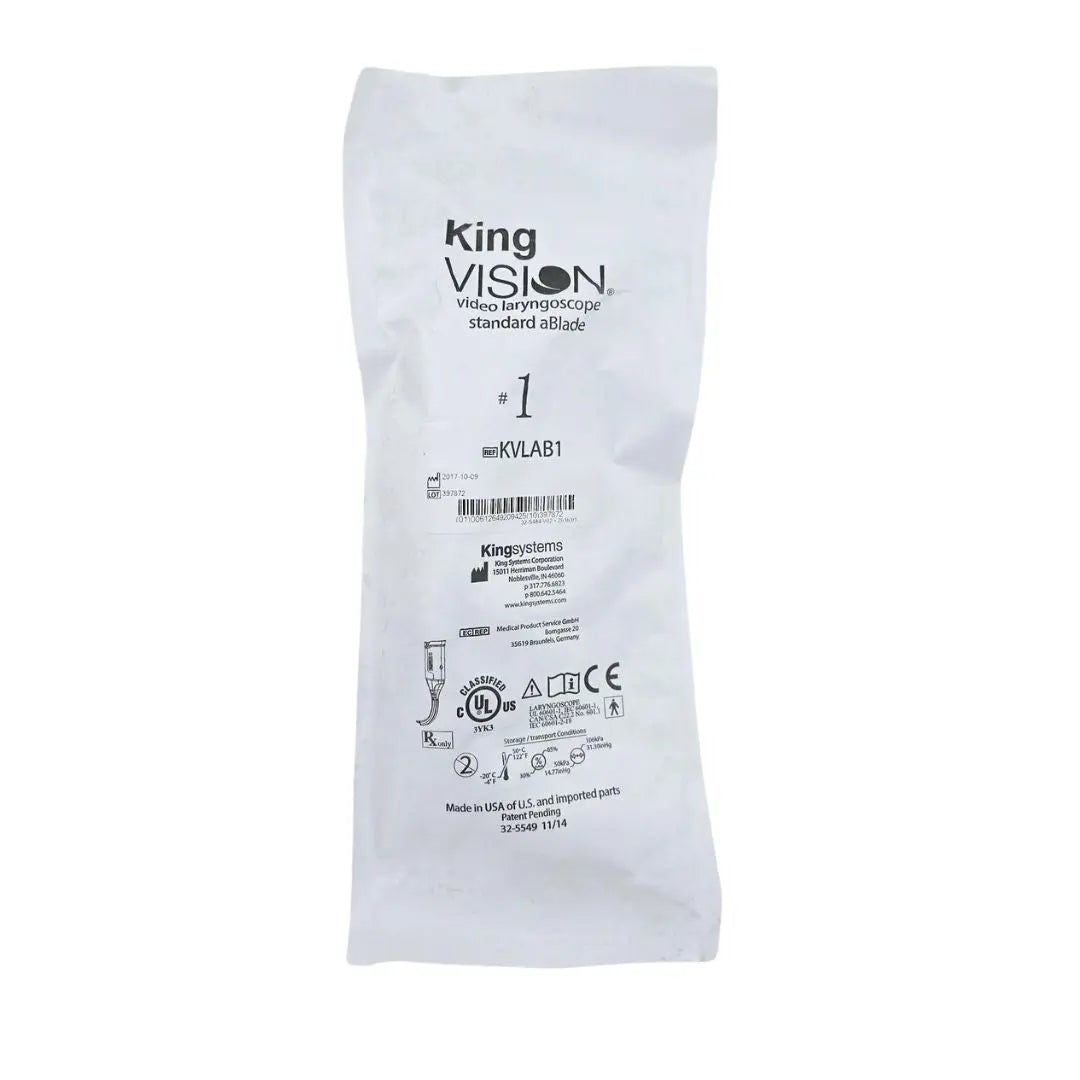 King Vision KVLAB1 Video Laryngoscope Standard aBlade Size #1 King Systems