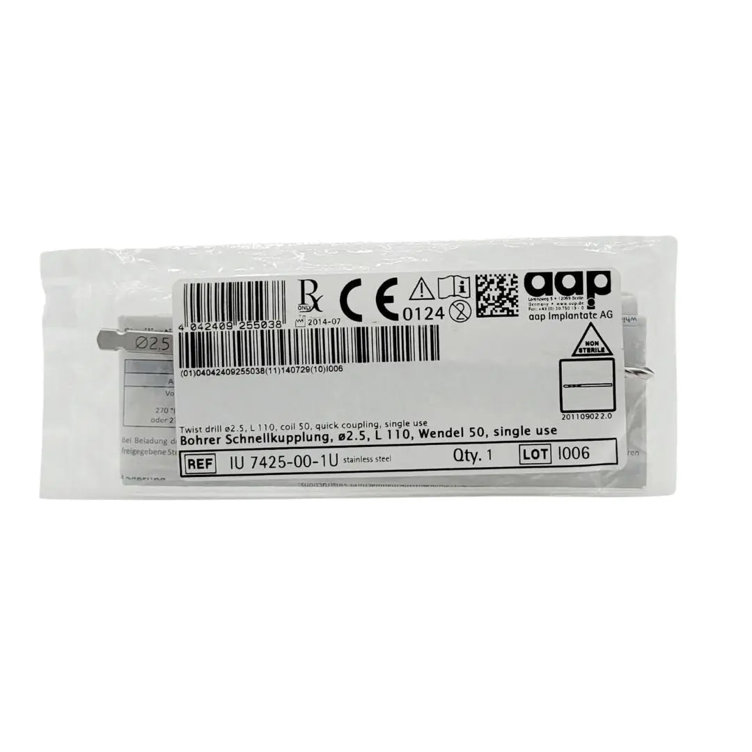 aap Implantate AG IU 7425-00-1U 2.5mm Twist Drill Quick Coupling 110cm aap Implantante