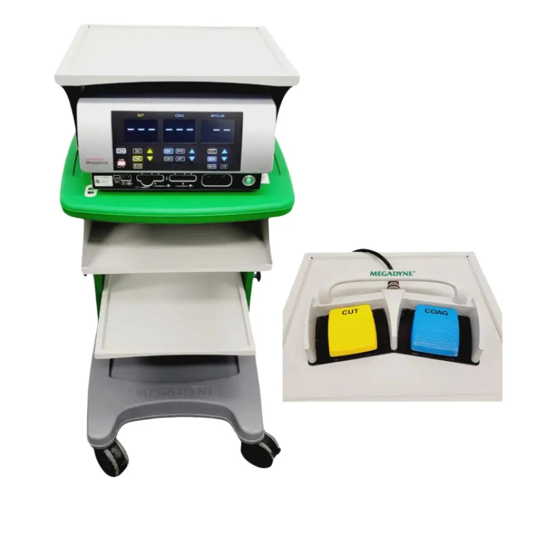 Ethicon MEGEN1 Megadyne Electrosurgical Generator w/ Foot Pedal & Rolling Cart Ethicon