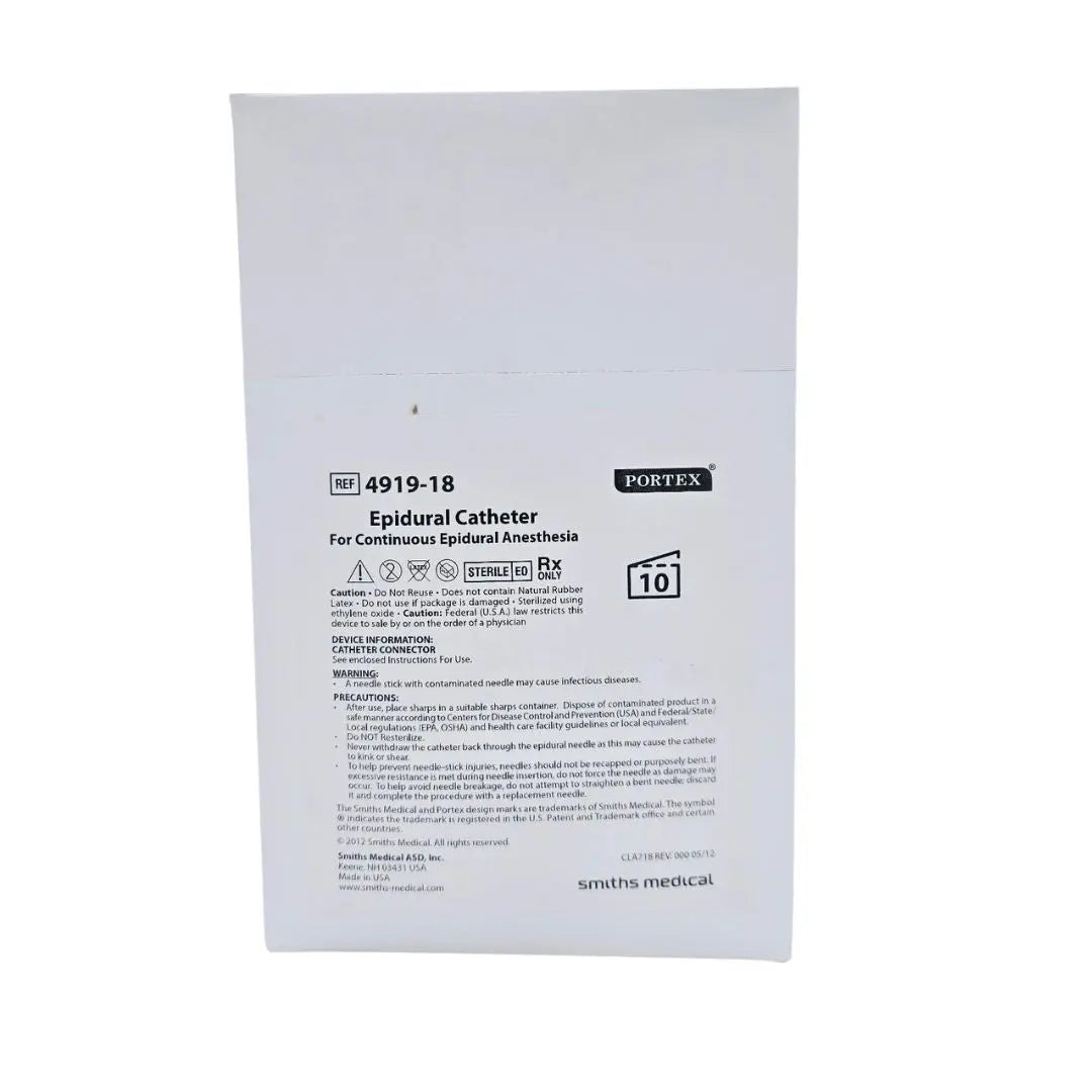 Portex 4919-18 Epidural Catheter Box of 10 Portex