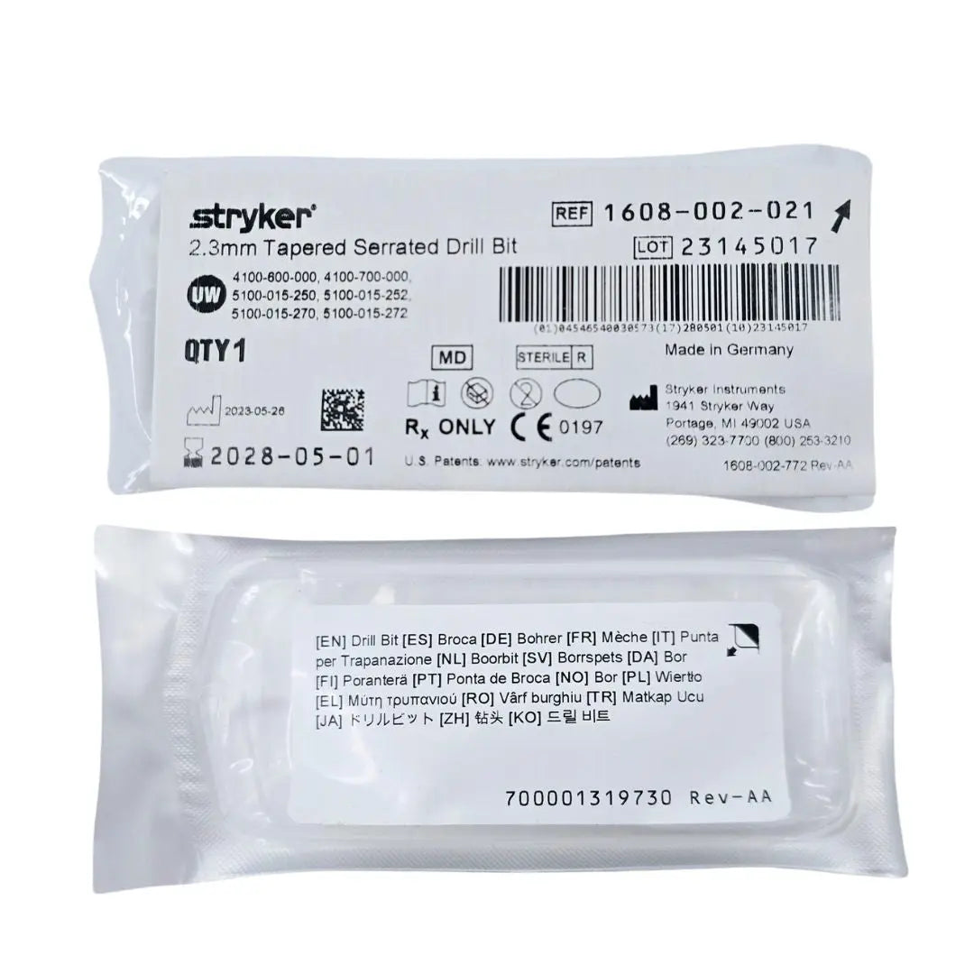 Stryker 1607-002-107 1.6mm Taper Side Cutting Carbide Bur Stryker