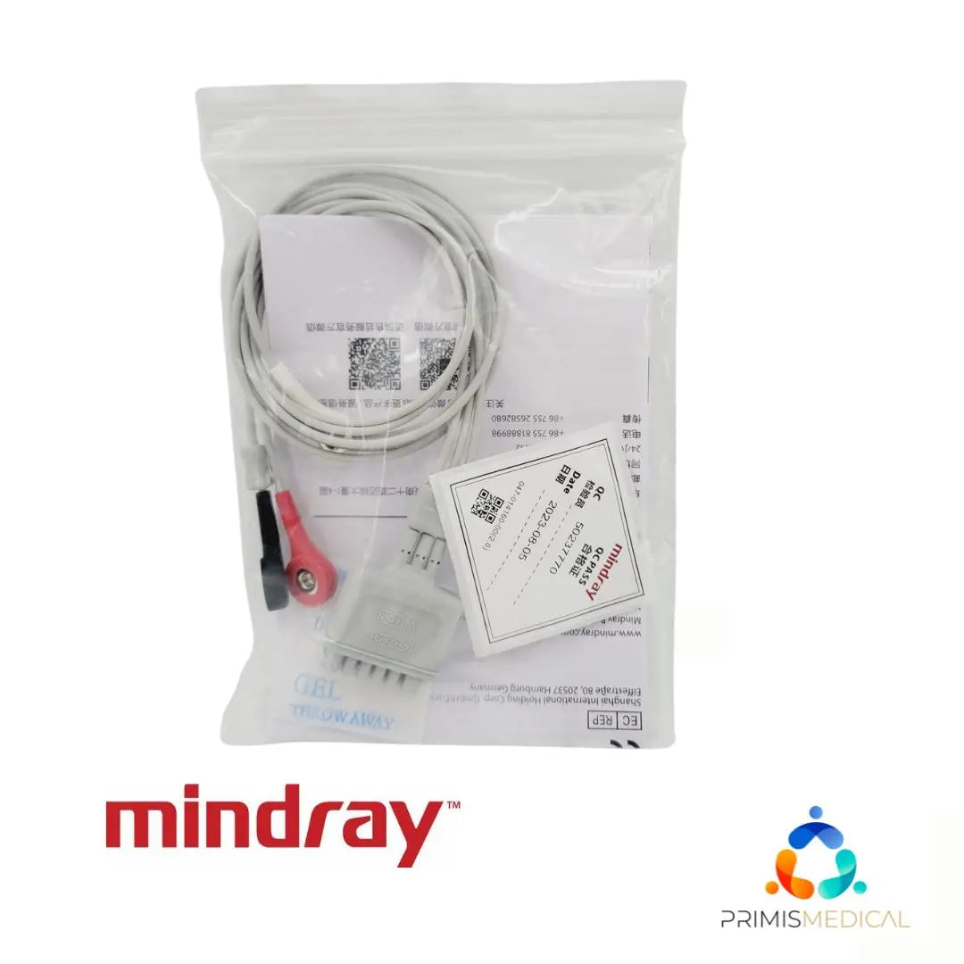 Mindray 009-004772-00 3-Lead ECG Lead Wires, AHA, Pinch/Clip - 36" Mindray