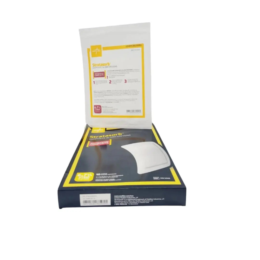 Medline MSCG3068 Stratasorb 6 x 7-1/2 Composite Island Dressing Waterproof 10 PK Medline