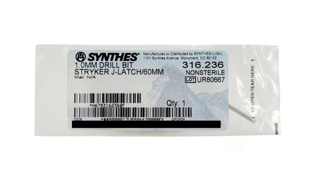 Synthes 316.236 Drill Bit w/ Stryker J-Latch 2-1/4" Synthes