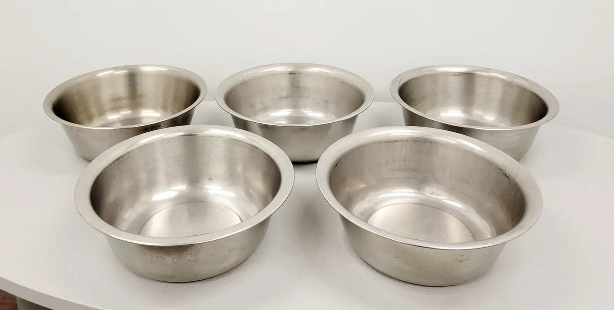 Lot of 5 Stainless Steel Medical Bowls (Large) 13-1/2" X 4-1/2" NA