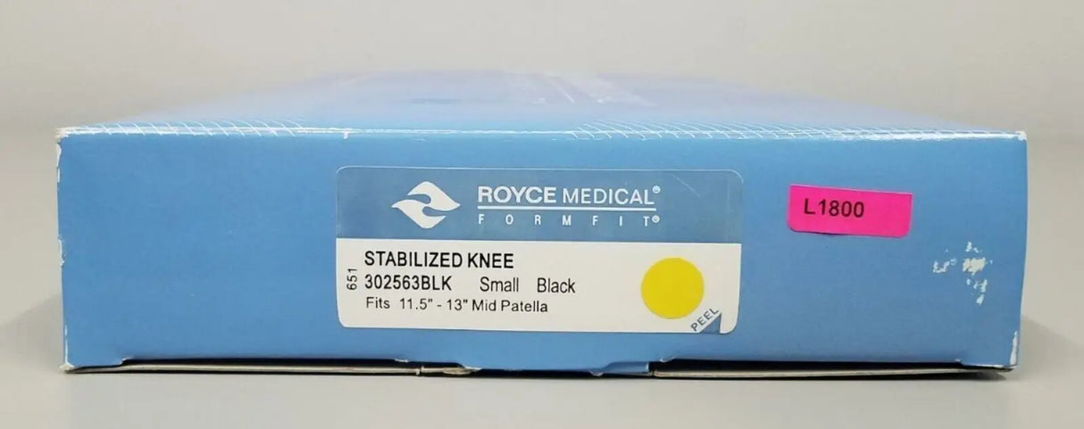 Royce Medical 302563BLK Small Black Stabilized Knee Brace 11.5" - 13" (New) Royce Medical