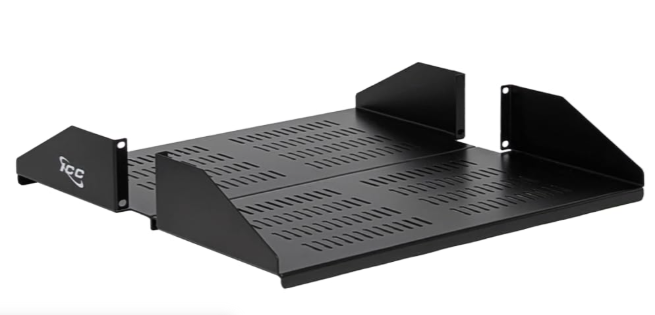 ICC ICCMSRDV20 20" Deep Double Vented Rack Shelf 2 Rack Mount Spaces