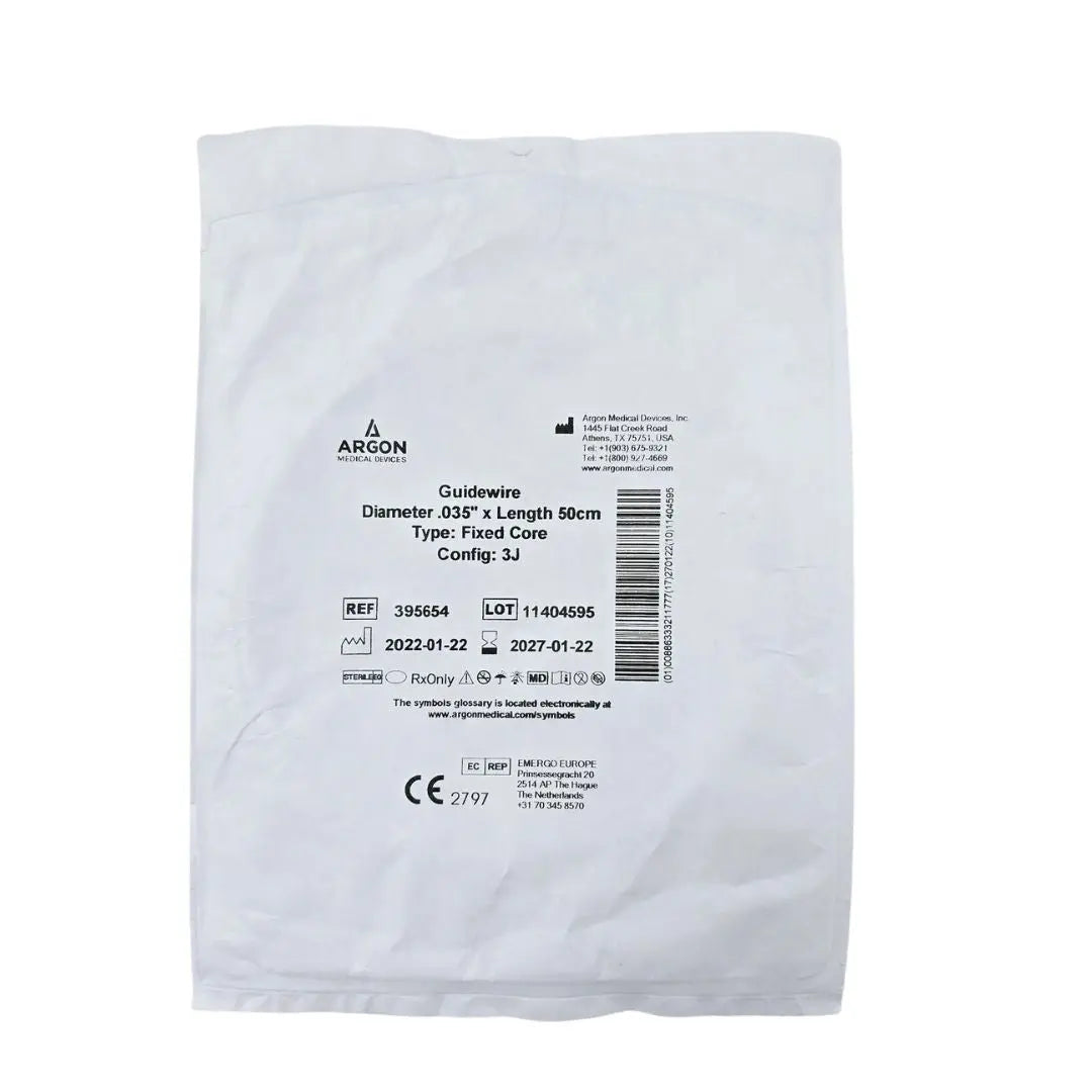 Argon Medical 395654 Guidewire Fixed Core J Tip 0.035" x 50CM Argon Medical