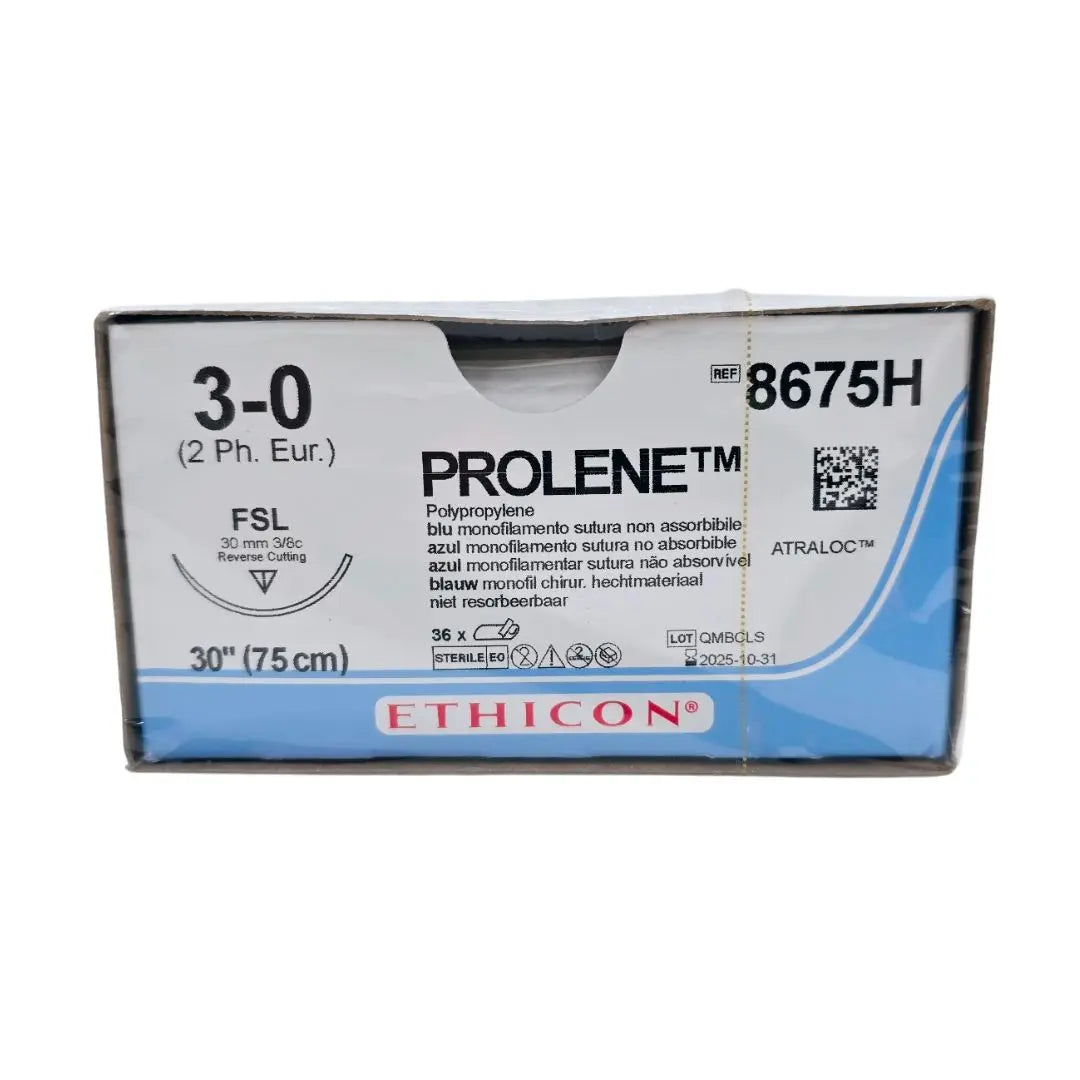 Ethicon 8675H 3-0 PROLENE BLUE 1X30" FSL Box of 36 Ethicon