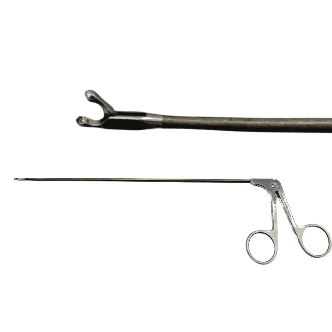 Karl Storz 8591 AV Kleinsasser Micro Laryngeal Round Cup Forceps, Straight, 12" Karl Storz