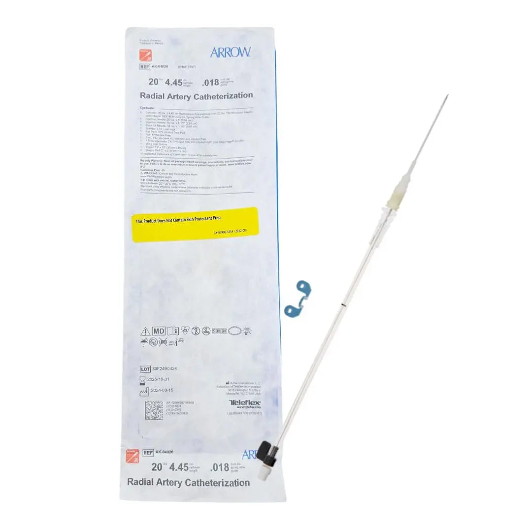 Arrow AK-04020 Radial Artery Catheterization 20Ga. 4.45cm Length, .18" Dia. Arrow