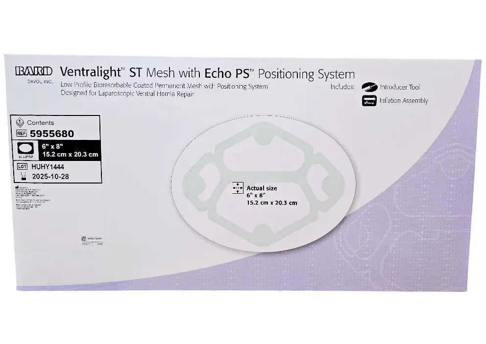 Bard 5955680 Ventralight ST Mesh 6" x 8" with Echo PS Positioning System Sterile Bard