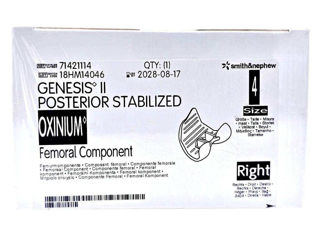 Smith & Nephew 71421114 Genesis II Oxinium Posterior Stabilized Femoral Right Size 4 Smith & Nephew, Inc.