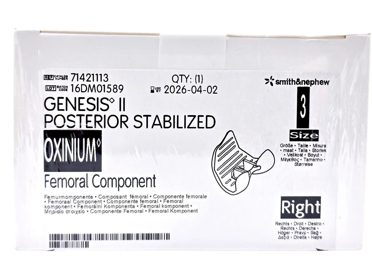 Smith & Nephew 71421113 Genesis II Oxinium Posterior Stabilized Femoral Right Size 3 Smith & Nephew, Inc.