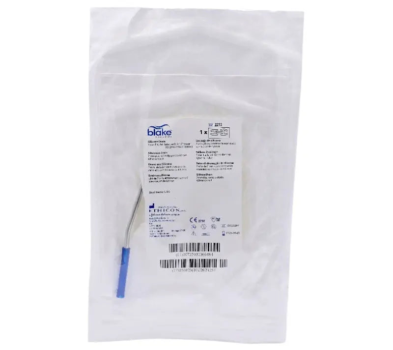 Ethicon 2212 Blake Silicone Drain Flat Full-Fluted 7 mm w/ 3/16" Trocar Ethicon