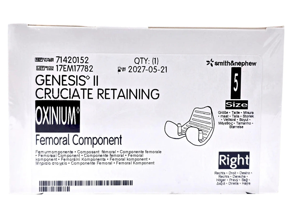 Smith & Nephew 71420152 Genesis II Oxinium Femoral Size 5 Right Smith & Nephew, Inc.