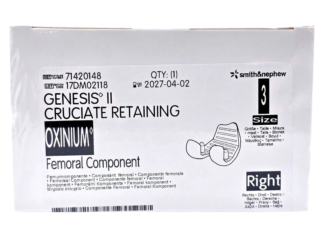 Smith & Nephew 71420148 Genesis II Oxinium Femoral Size 3 Right Smith & Nephew, Inc.