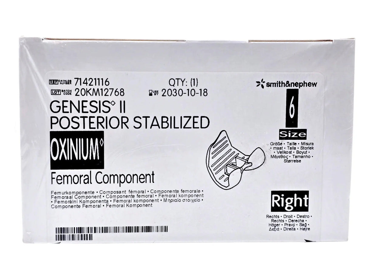 Smith & Nephew 71421116 Genesis II Oxinium Posterior Stabilized Femoral Right Size 6 Smith & Nephew, Inc.