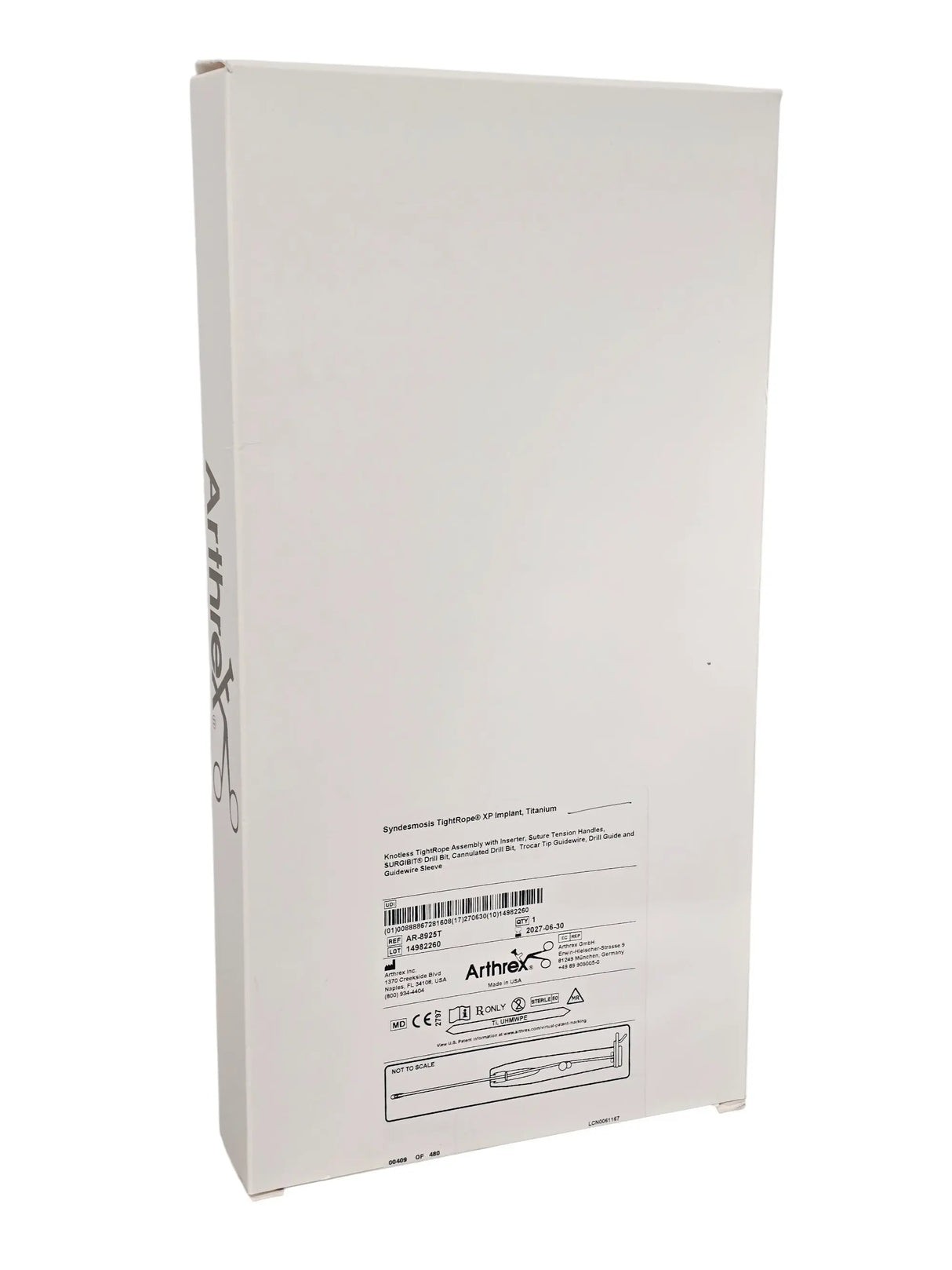 Arthrex AR 8925T Syndesmosis Tightrope XP Implant Titanium System Arthrex