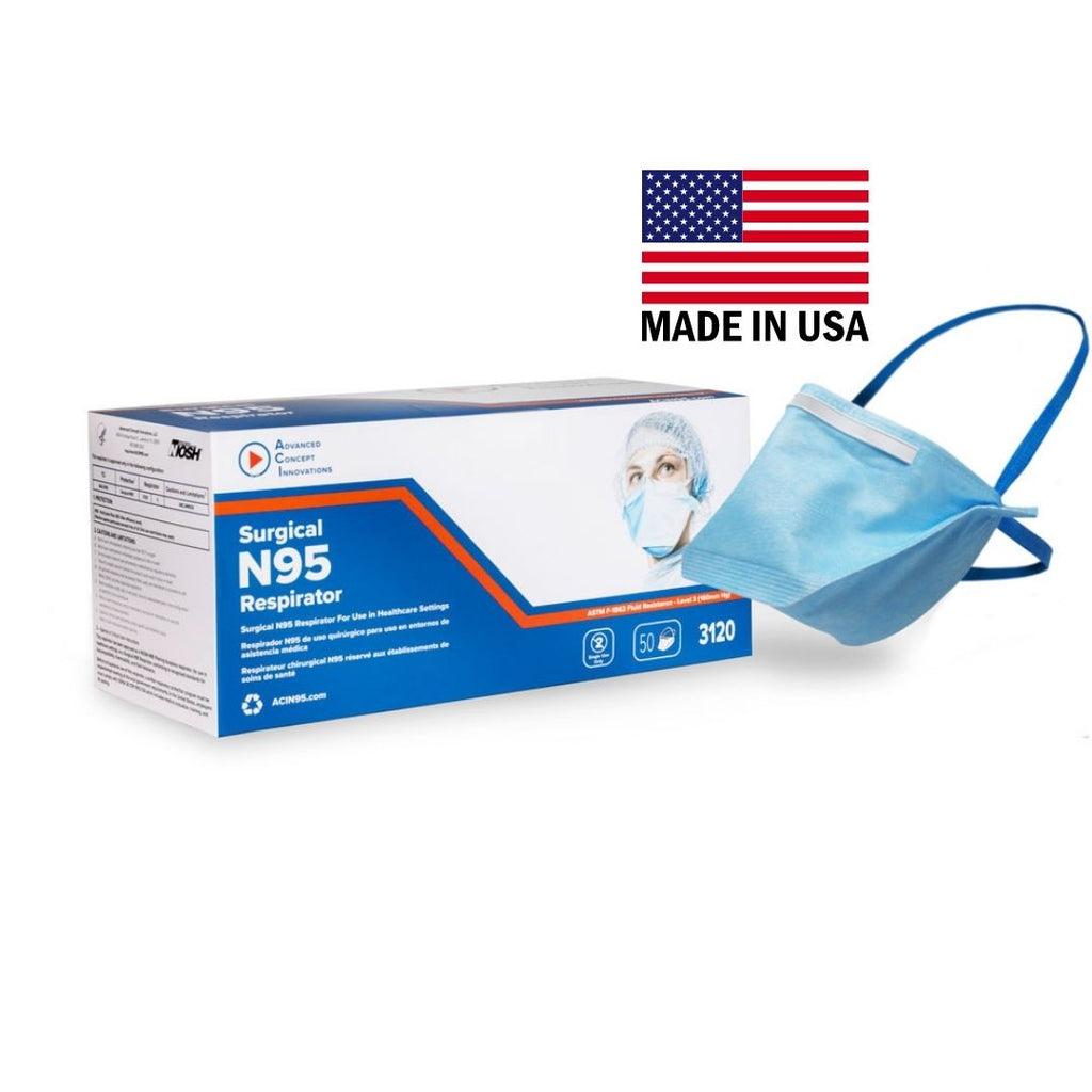 ACI N95 Surgical Respirator, Made in USA, Face Mask, Level 3