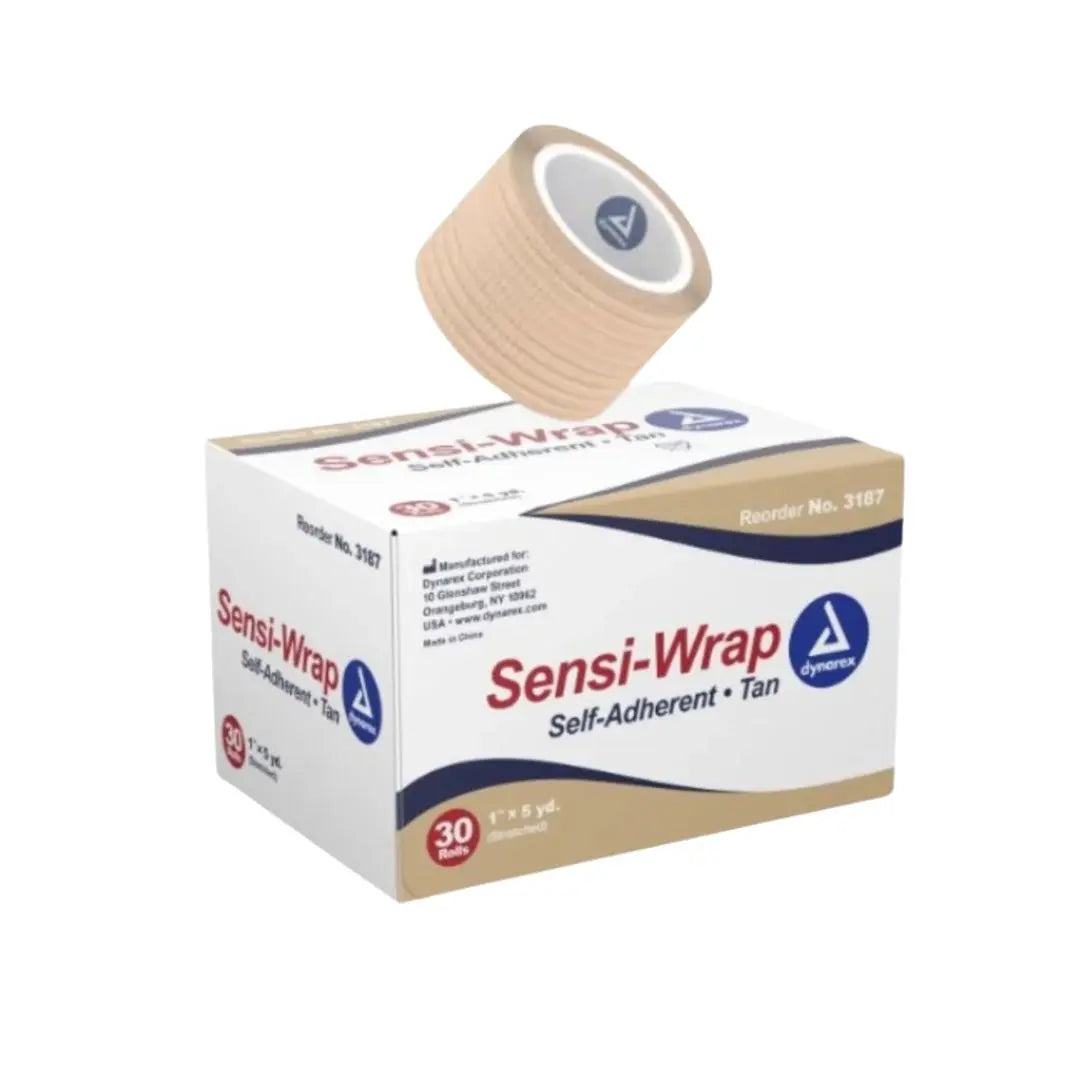 Dynarex 3187 Sensi Latex Free Self-Adherent Wrap 1" x 5 yds Tan Box of 30 Dynarex