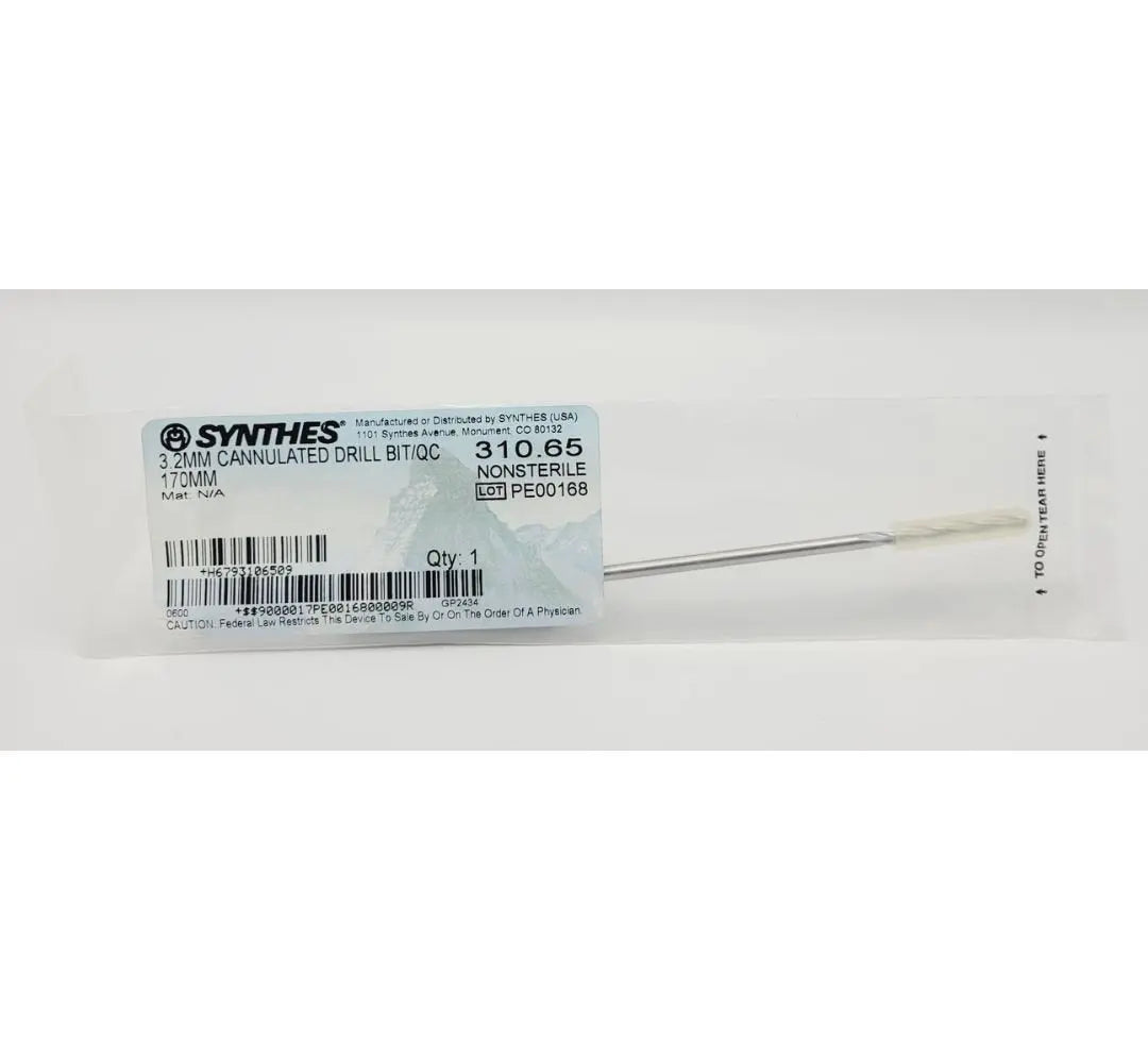 Synthes 310.65 Cannulated Drill Bit Orthopedic 3.2mm 6-5/8" Synthes