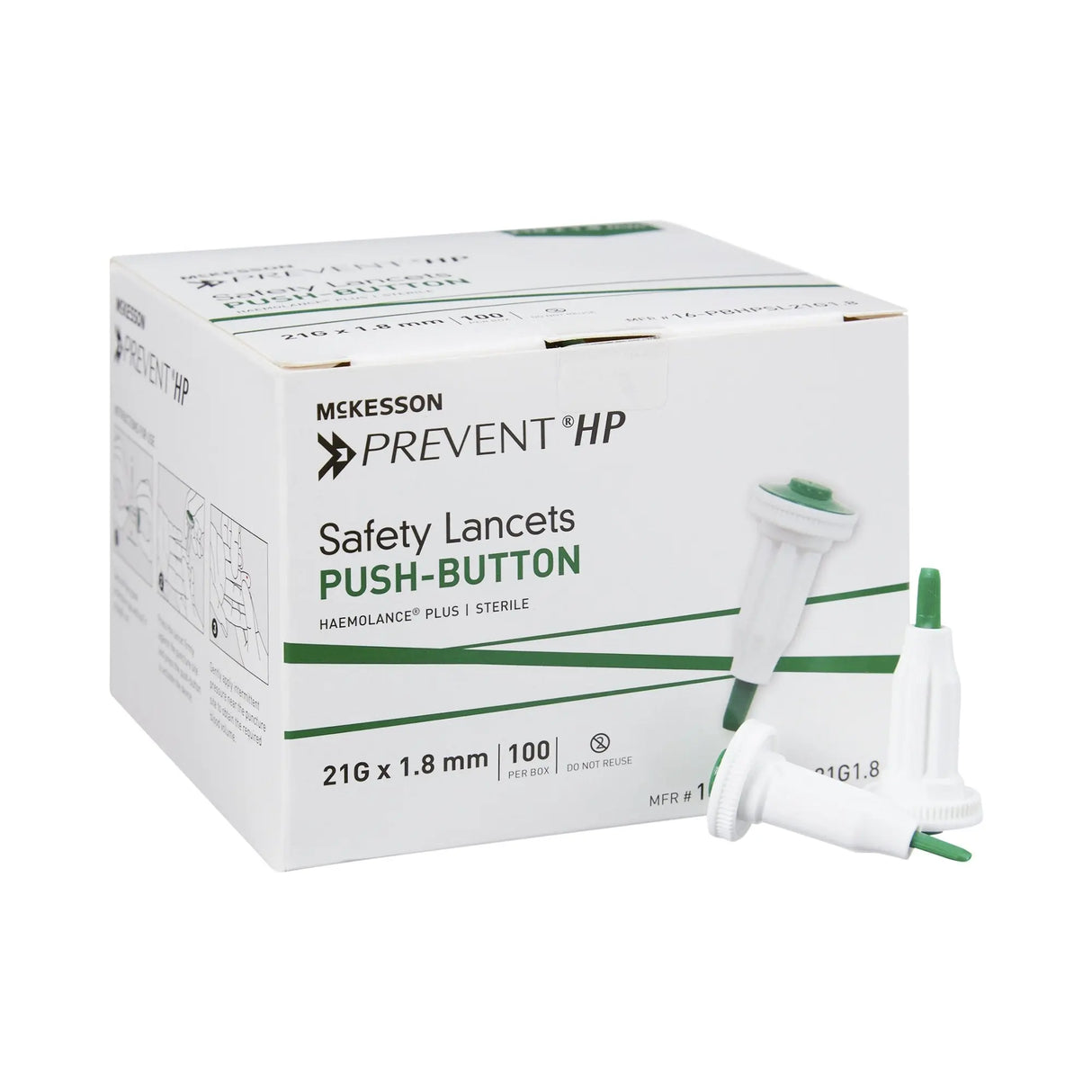 McKesson 1217984 Safety Lancet, 21 Gauge, Case of 2,000 McKesson