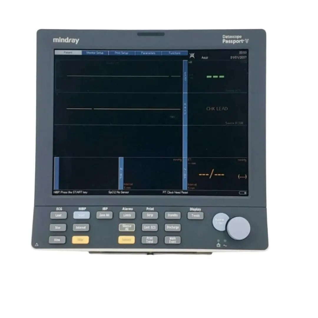 Mindray 6100F-PA00293 Passport V Patient Monitor Nellcor SpO2 Mindray
