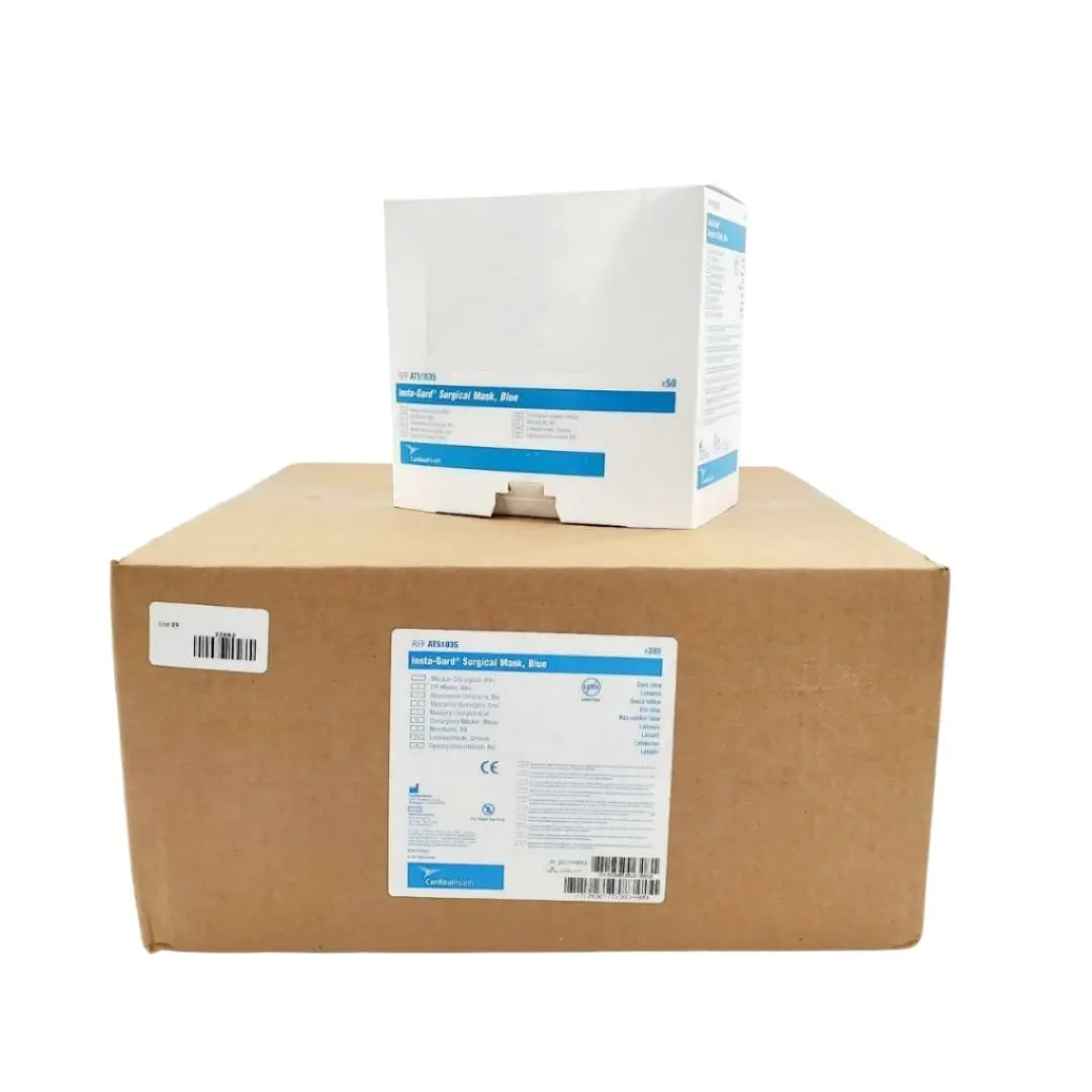 Cardinal Health AT51035 Level 1 Duckbill Surgical Masks Blue w/ Ties 50/BX 6BX/CS Case of 300 Cardinal Health