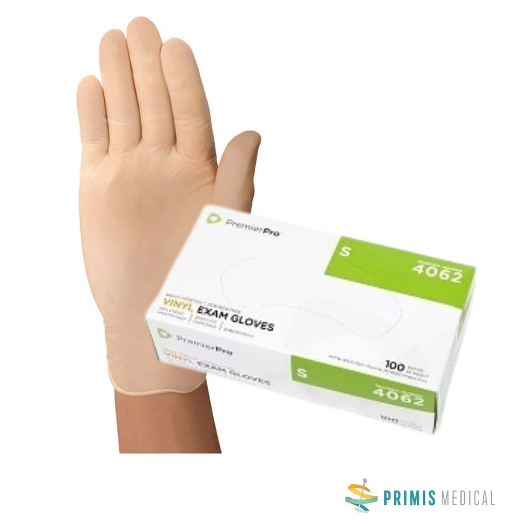 PremierPro Vinyl Medical Exam Gloves Small S2S Global 4062 1000 CS