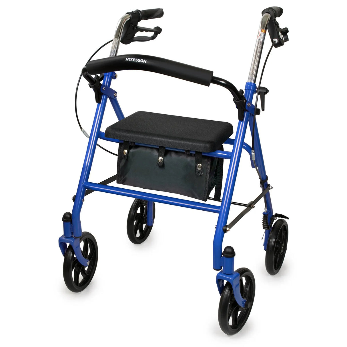 Folding Steel 4-Wheel Rollator Walker, Blue McKesson
