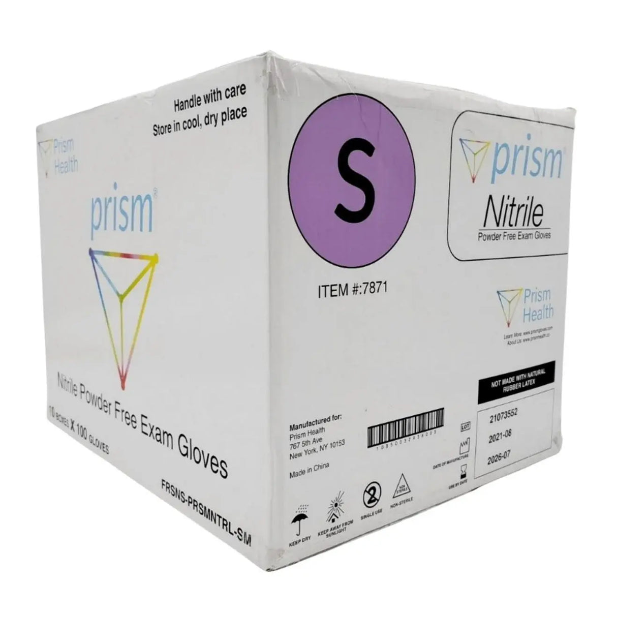 Prism Small Nitrile Exam Gloves Powder Free & Latex Free Case of 1000 Prism