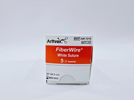 Arthrex AR-7215 FiberWire 5 WHITE BRAIDED 1X38" Box of 12 Arthrex