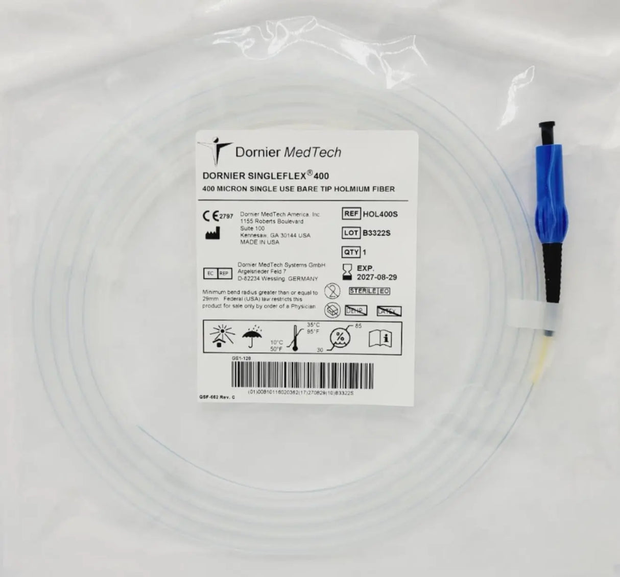 Dornier MedTech HOL400 Micron 400 Bare Tip Holmium Fiber Dornier MedTech Inc