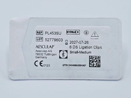 Aesculap PL453SU DS Single Fire Ligation Clips Small Medium 6 count NEW Primis Medical