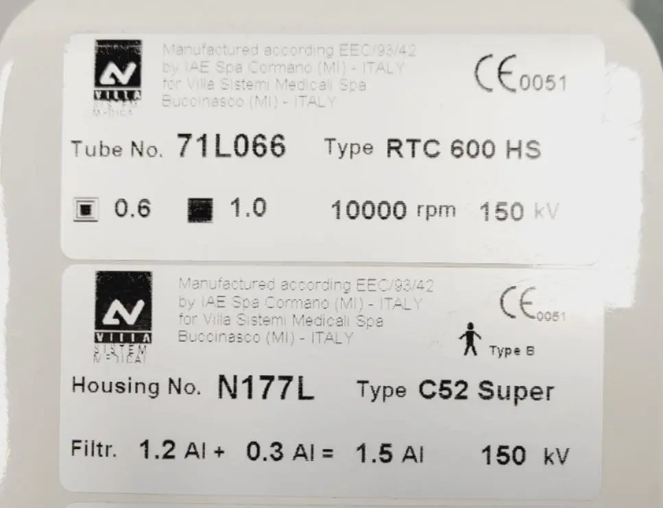 Villa Sistemi RTC 600 HS X-Ray Tube 1000 RPM Villa Sistemi