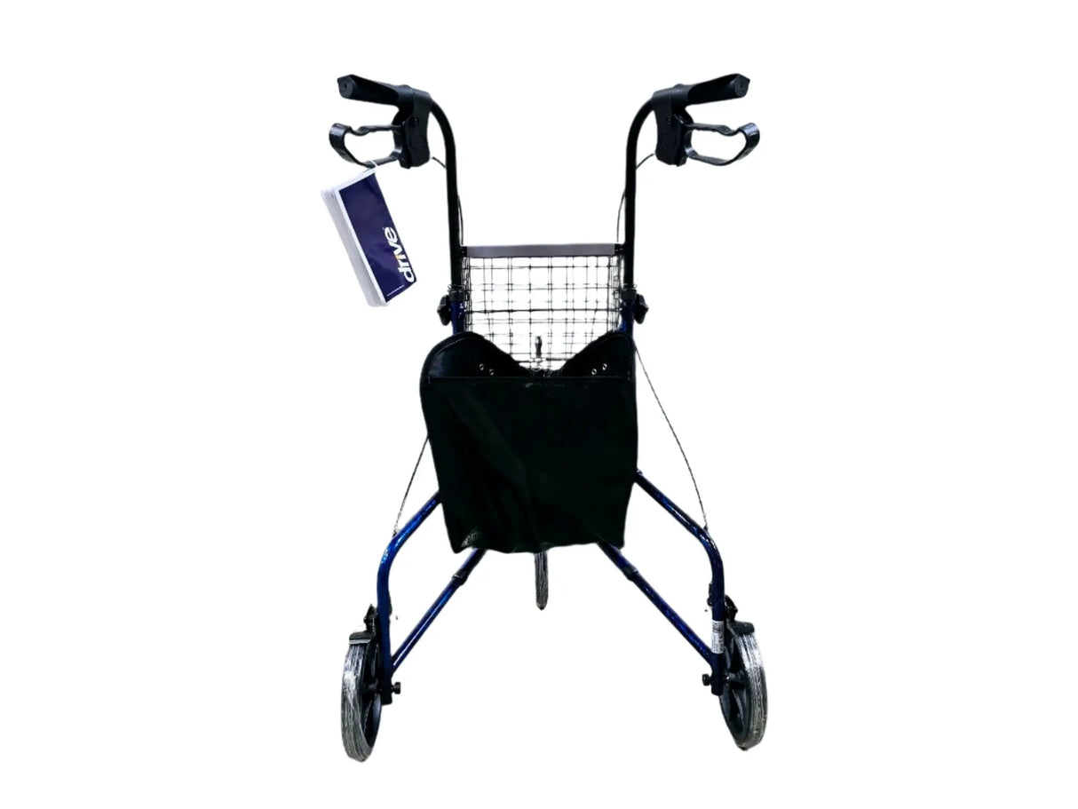 3-Wheel Walker Rollator w/ Basket Tray & Pouch Flame Blue (In store pick up) Drive