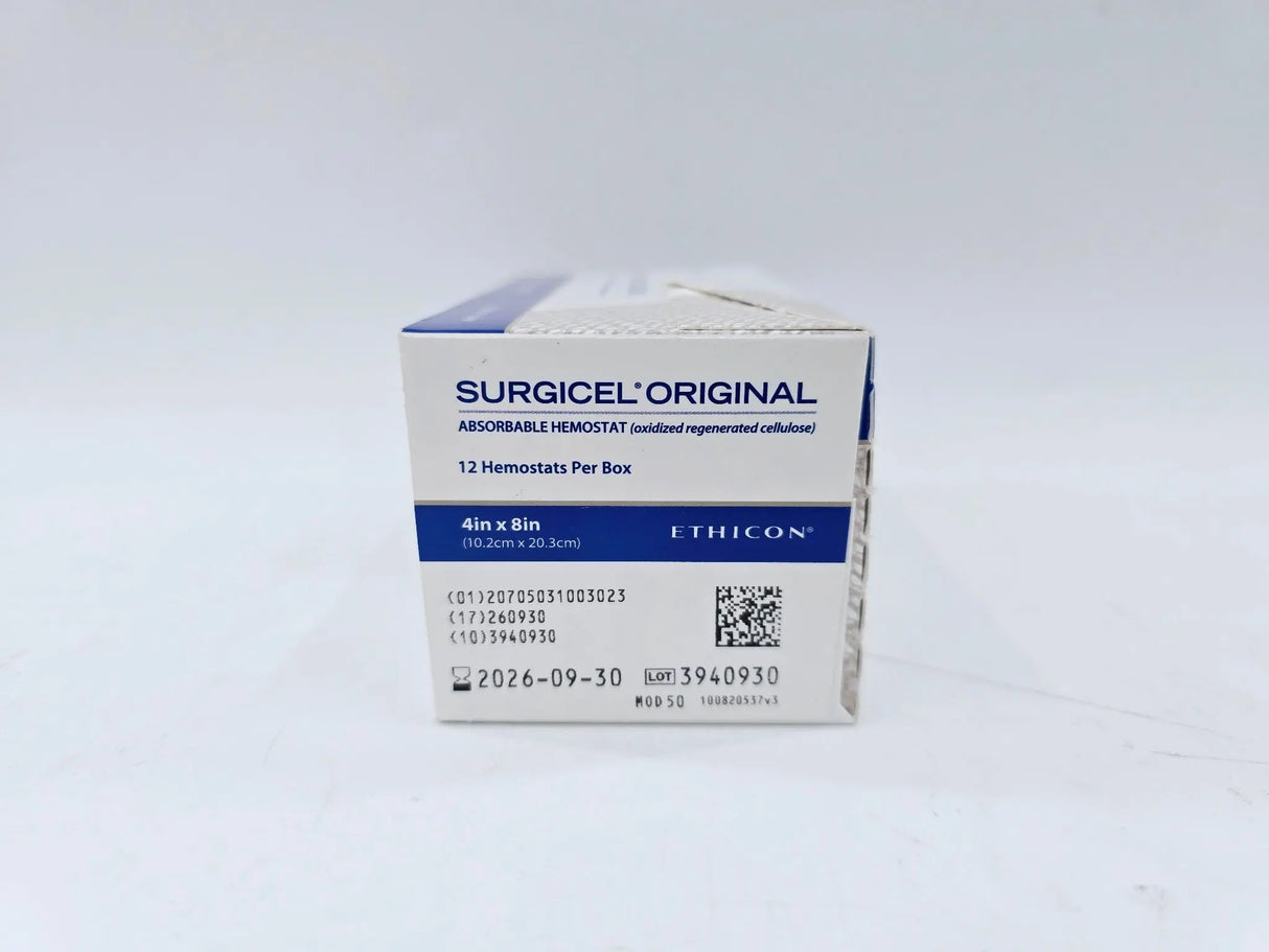 Ethicon 1952 Surgicel Original 4" x 8" Absorbable Hemostat Box Of 12 Ethicon
