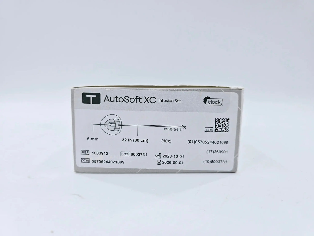 Tandem 1003912 AutoSoft XC Infusion Set 6mm x 32in Single Use Box of 10 Tandem