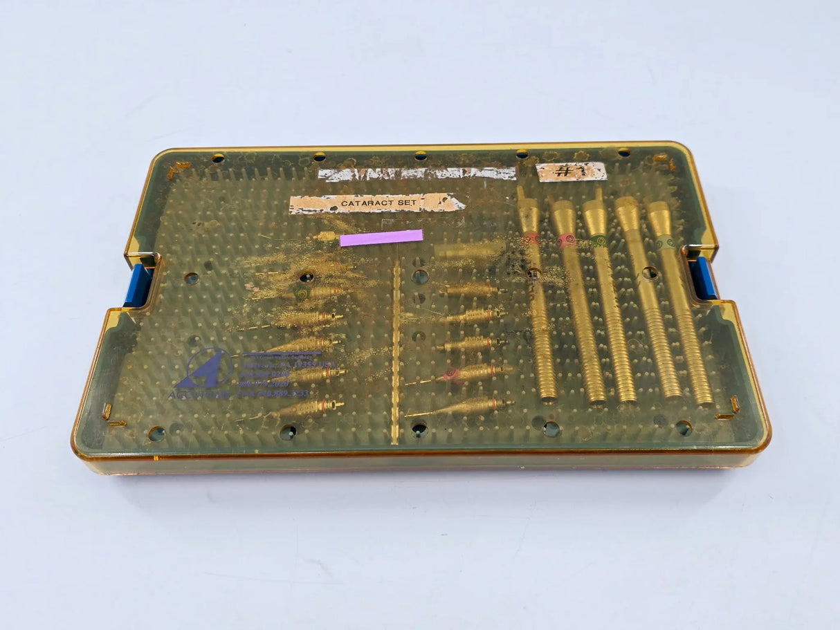 Alcon Ultraflow Handpieces (5) & Assorted Tips 20-Piece Cataracts Set w/ Case Alcon