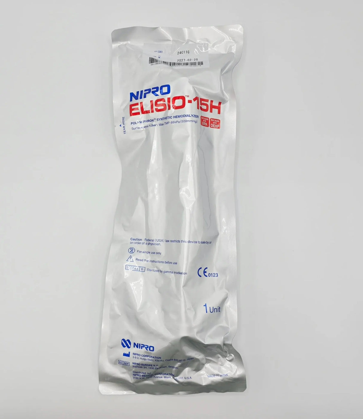 Nipro DD+ELISIO-15H Polynephron Synthetic Hemodialyzer NEW Primis Medical