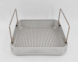 Small Square Surgical Instrument Sterilization Case with Handles 10 x 10 x 2 Unbranded