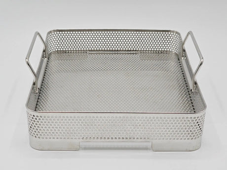 Small Stainless Steel Surgical Sterilization Basket 10.5 x 9 x 2.5 Unbranded