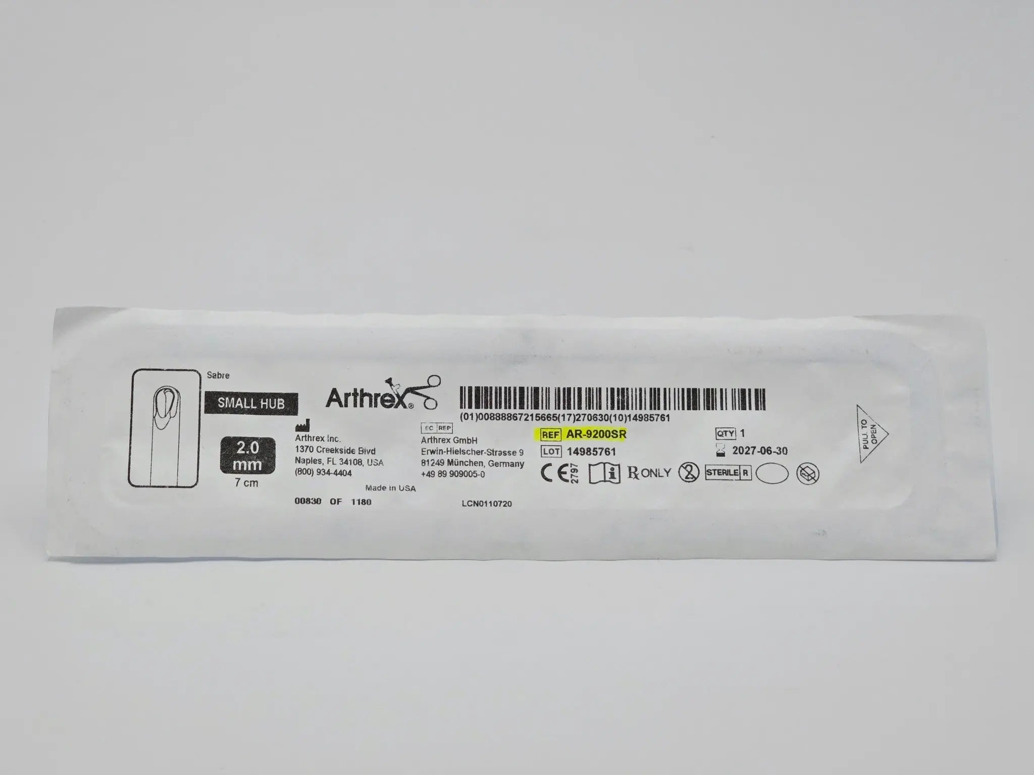 Arthrex AR-9200SR Sabre 2.0mm x 7cm - Primis Medical